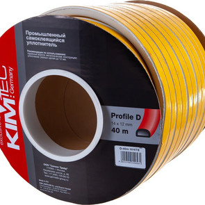 уплотнитель KIM TEC D 12мм*14мм, белый 40м