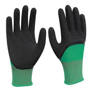перчатки нейлоновые с глубоким обливом зеленые В13