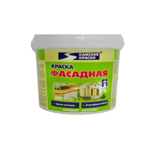 краска Камские краски фасадная белая матовая  1,4 кг